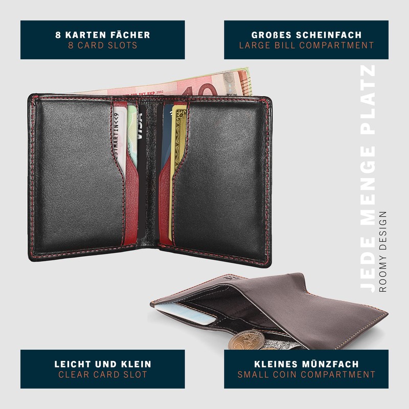 Kronify Rfid Slim Wallet with Change Compartment - TÜV Tested