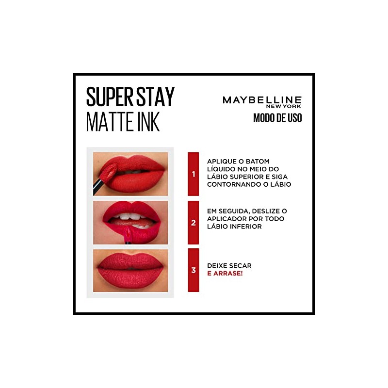 Maybelline Superstay Matte Ink, Labial Líquido Mate con Pigmentos de
