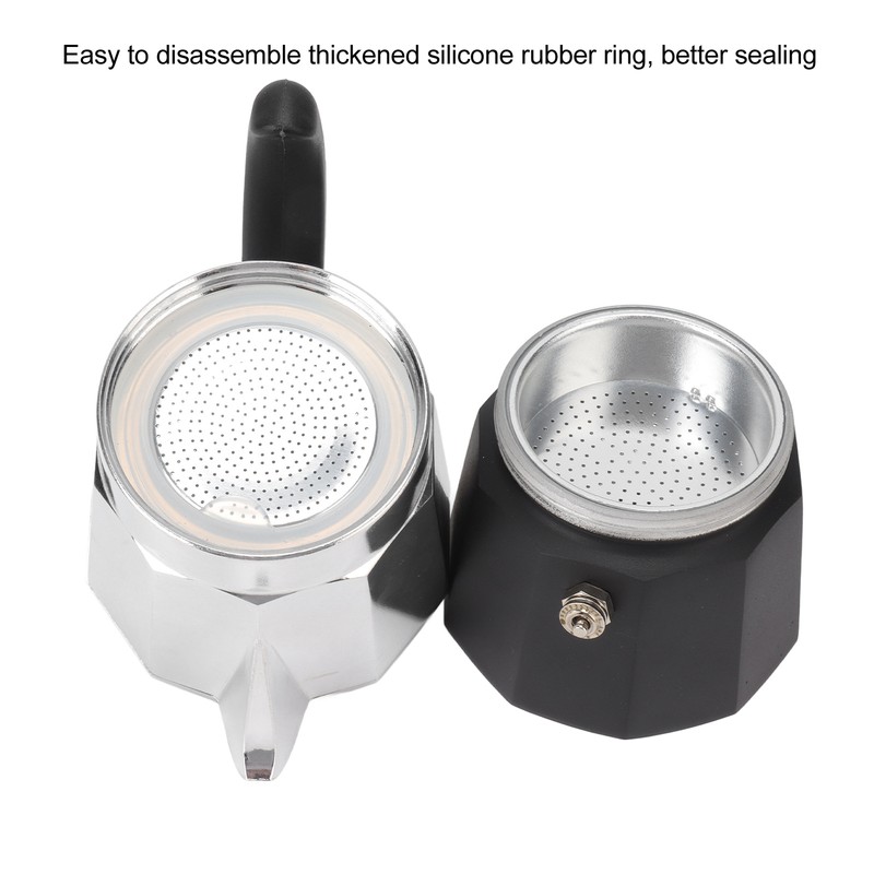 100ml Moka Pot Double Valve High Pressure Black Lower Pot