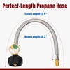 SHINESTAR 15 Inch RV Propane Hose with Gauge, Stainless Steel