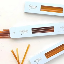 Cloister Honey Straws - Orange Blossom (Pack of 12) | Pure and All Natural Honey Straw Sticks | Made in the USA | Healthy Snacks for Kids and Adults | Gluten Free |