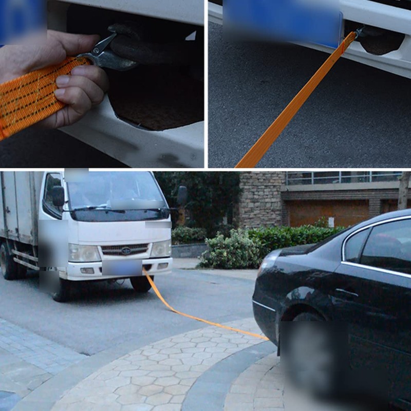 TOTMOX Tow Strap with Hooks, Universal Heavy Duty Tow Rope,