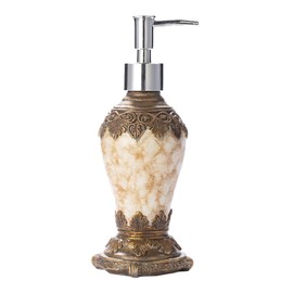Beaupretty Vintage Lotion Bottle, 300ml Agate Liquid Soap Dispenser with Pump European Style Soap Conditioner Container Bottle for Bathroom Kitchen Washroom White