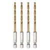 sourcing map 4pcs 1/4" Hex Shank Drill Bits 4mm Titanium