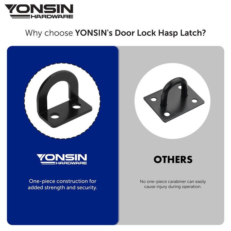 YONSIN 5" Door Padlock Safety Hasp Latch, Door Hasp Clasp