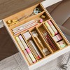 BAMEOS Bamboo Silverware Drawer Organizers, 11.9 inch Utensil Drawer Organizer
