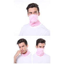 Multifunctional Headwear Neckwear Face Coverings Mask Bandana Balaclava Snoods Men Women Windproof Unisex Breathable Neck Scarf for Outdoor Riding Cycling Hiking Motocycle Sport Ski (Pink)