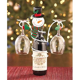 Holiday Snowman Wine Bottle & Glass Holder by LTD