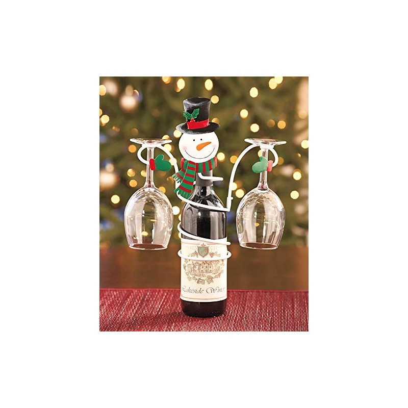 Holiday Snowman Wine Bottle & Glass Holder by LTD