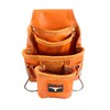 Heavy Duty Tool Carpenters Tool Pouch, Orange, Natural Leather, 10