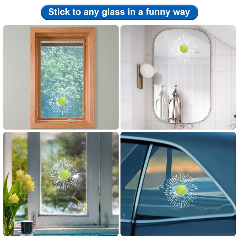 COGEEK 3D Prank Tricky Broken Glass Sticker Car Window Ball
