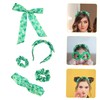 WOONEKY 2025 Irish Festival Hair Accessories 5pcs Shamrock Headbands Bands