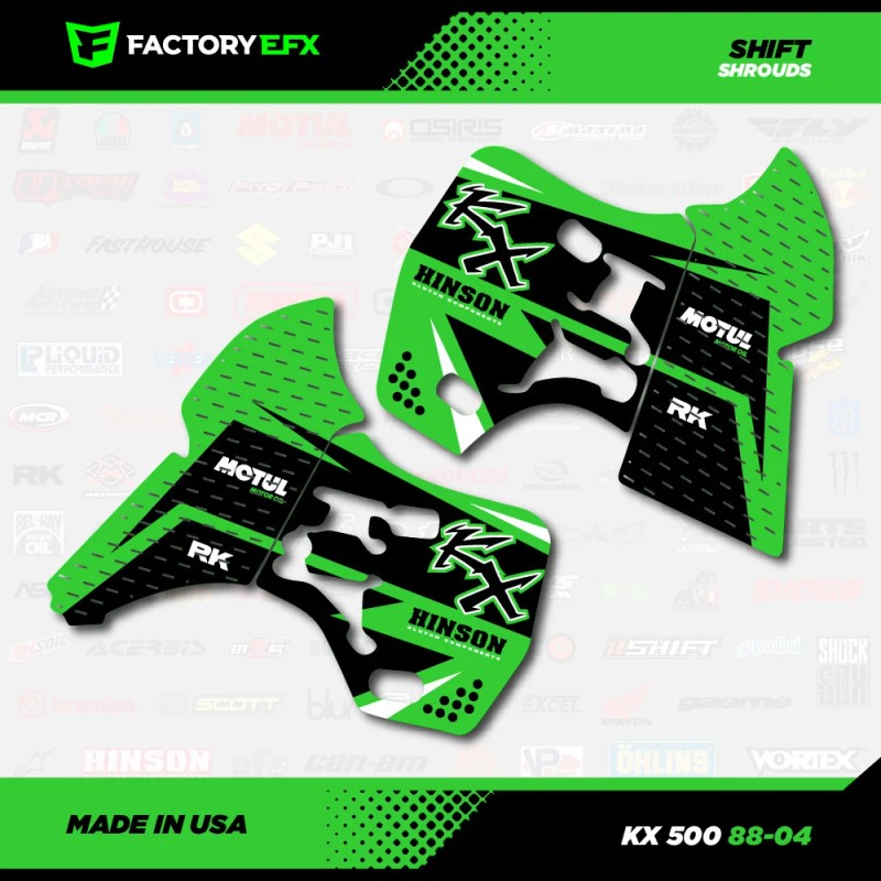 Factory EFX Green Black Shift Racing Graphics Kit fits KX