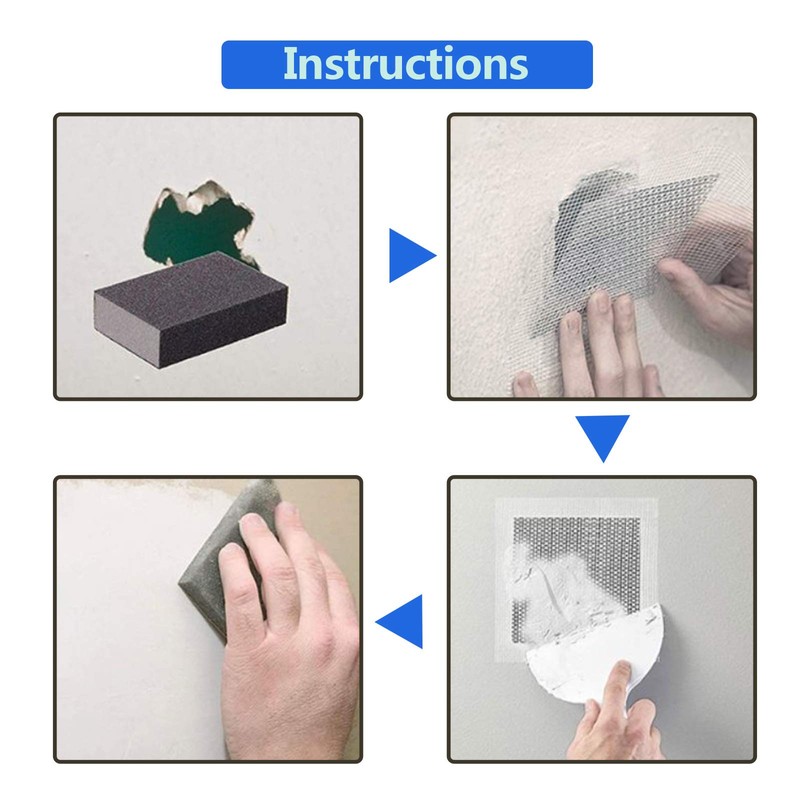 Seimneire 6pcs Drywall Repair Kit, 8" x 8" Self-Adhesive Aluminum