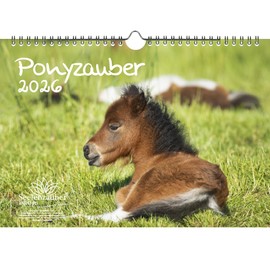 Ponyzauber DIN A4 Calendar for 2026 Pony and Foal Gift Set Contents: 1 x Calendar, 1 x Christmas Pendant, 1 x Greeting Tag (Total 3 Pieces)