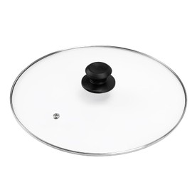 12 Inch Round Tempered Glass Pot Llid Compaitble with 12”Lodge Cast Iron Skillets, 7 Quart Dutch Ovens and other 12 Inch Frying Pans or Pots