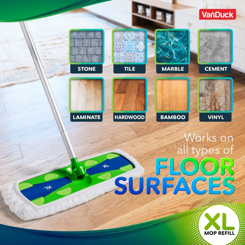 VanDuck Extra Large Cotton Mop Pads Compatible with Swiffer XL