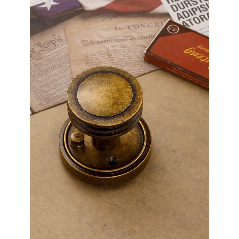 SORWDUERM 2 Pack Antique Brass Bronze Door Knob Interior Privacy