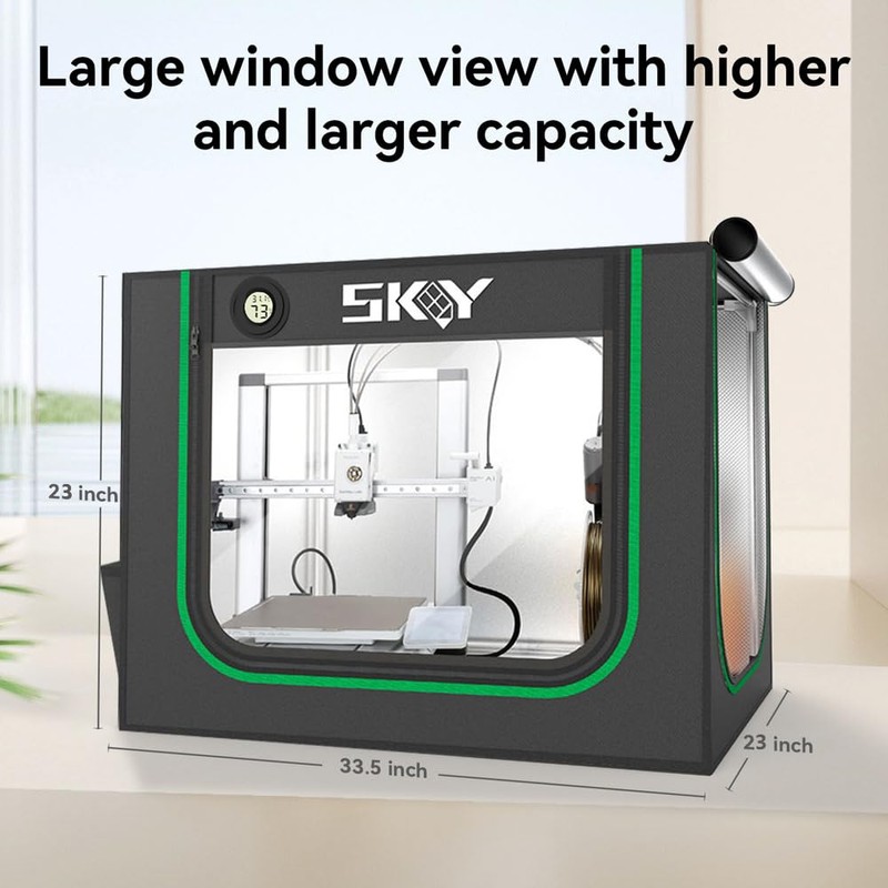 Update 3D Printer Enclosure with LED Light, Smoke Exhaust Kit,