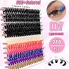 240-Piece DIY Eyelash Extensions Set, 0.07D Eyelashes, Individual False Eyelash
