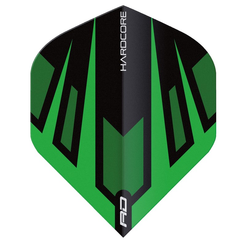 RED DRAGON Hardcore Radical Green & Black Fan Dart Flights