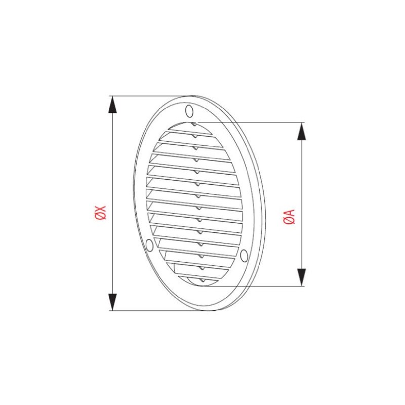 Circle Air Vent Grille Cover 158mm (6.22inch) White ABS Plastic