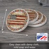 Thirstystone Americana Natural Sandstone Coaster 4 Pack Eco-Friendly, Absorbent, Easily