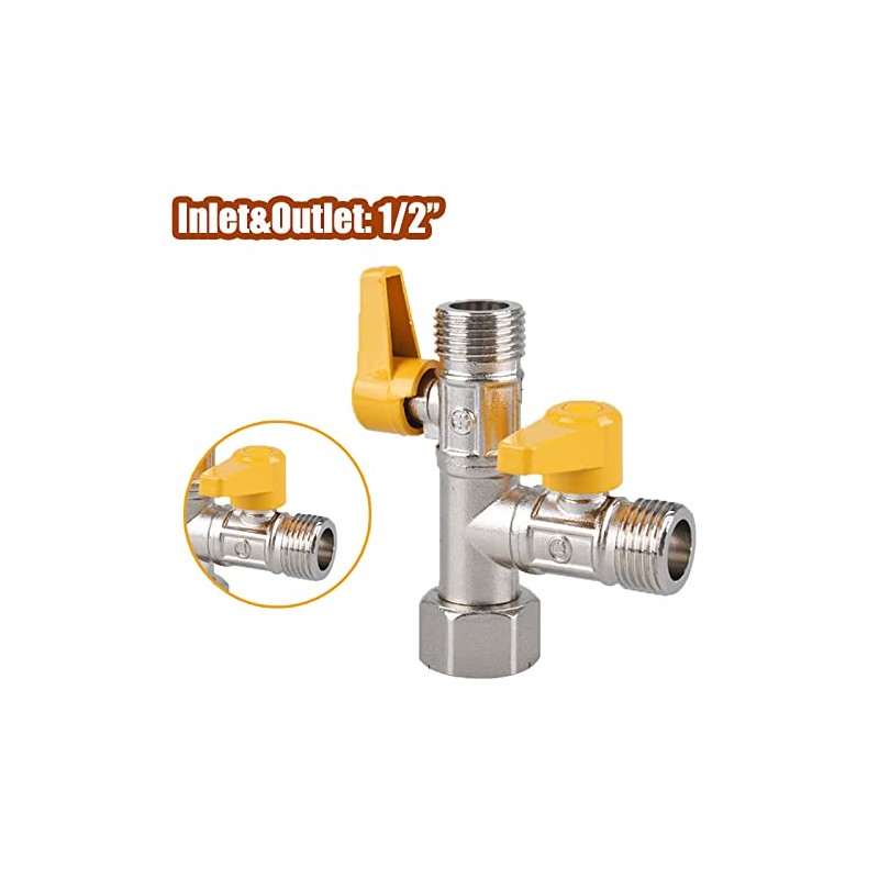 Garden Hose Splitter 2 Way, Heavy Duty Solid Brass Hose
