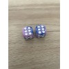 Unbranded 2X Pink Blue Dice Tire Wheel Valve Stem Caps