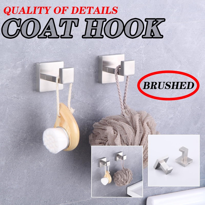 GERZWY Brushed Stainless Steel Towel Hook Robe Hook Coat Hook