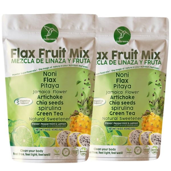 Colibreeco, Flaxseed Ground and Fruit Blend, Peppermint and Lemon, 1