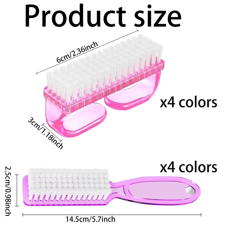 HoAhaMay 8 Pieces Nail Brush Plastic Handle Nail Cleaning Brush