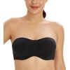 Lemorosy Women's Smooth Seamless Strapless Bandeau Non Padded Underwire Minimizer
