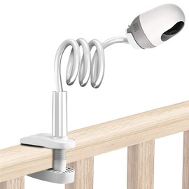 Universal Baby Monitor Mount - No Drilling Required Baby Camera Holder Crib Camera Stand with 1/4 Screw Twist Compatible with Arlo, Motorola, Hello Baby and Most Monitor Cameras (Clip On 1.1m)