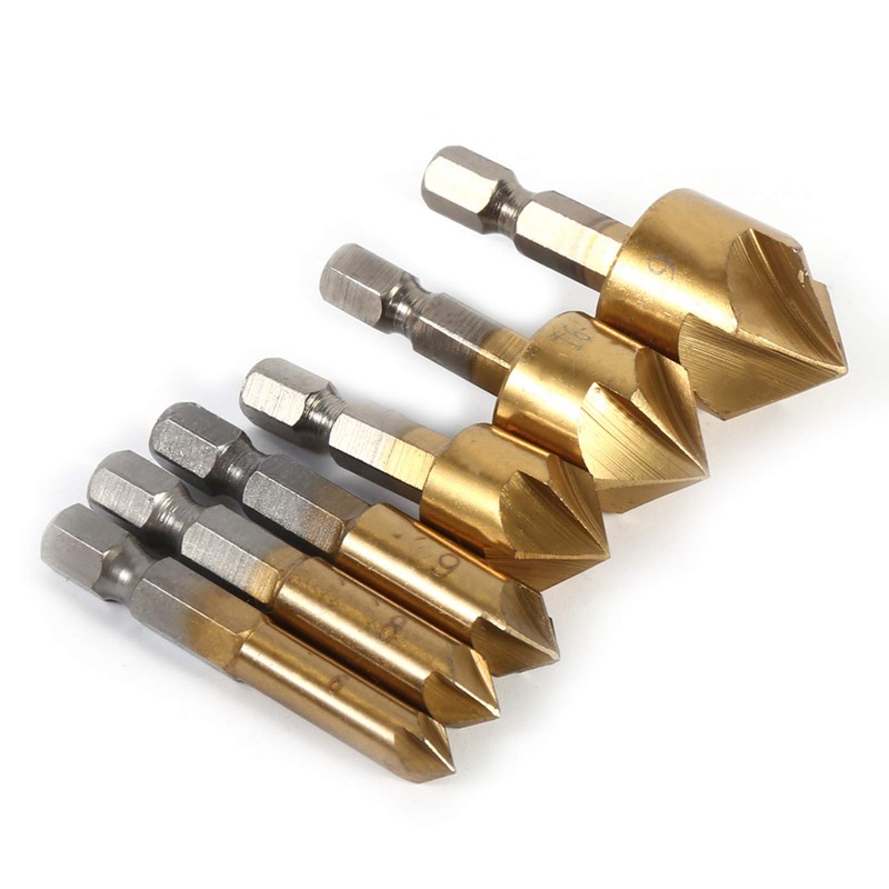 Deburring Tools Counter Sink Drill Bits Sets Hhs 6Pcs Hss