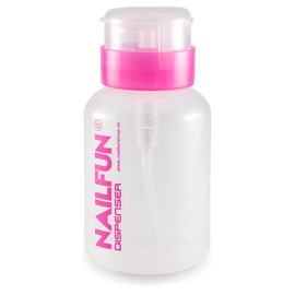 Dispenser / Pump Bottle / Liquid Dispenser Pink / Transparent (Empty) Capacity Approx. 200 ml for Cleaners, Nail Polish Removers etc.
