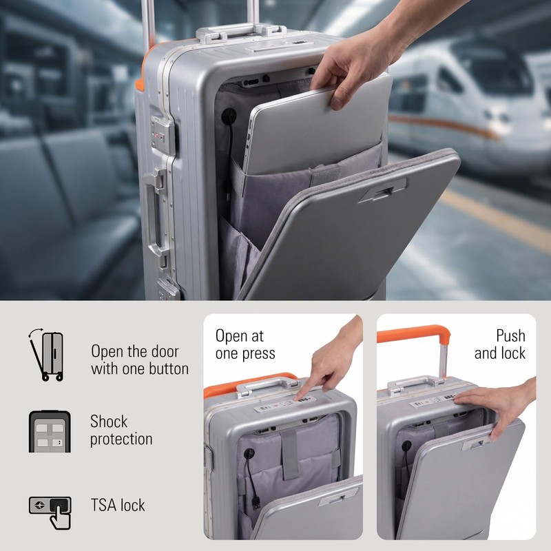 Apelila 20 Inch 40L Carry On Luggage, Hardside Suitcase with