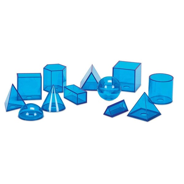 hand2mind Blue Power Geometric Solids (Set of 12)