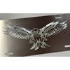 Engraved US American 3D Fierce Eagle Diamond Etched Silver Car