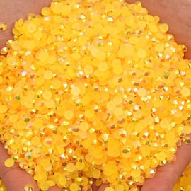 Blinginbox 2500pcs 4mm AB Resin Flatback Rhinestone for Crafting,Flatback Round Jelly Rhinestones Bedazzling Non Hotfix Crystal Gems for Nails Face Makeup Tumblers Mugs DIY Crafts.(Orange AB)