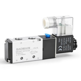 Baomain Válvula Solenoide Neumática 4V210-08 DC 24V 5 Vías 2 Posiciones PT1/4 Pulgadas de Acción Pilotada Internamente Tipo Control Eléctrico Único
