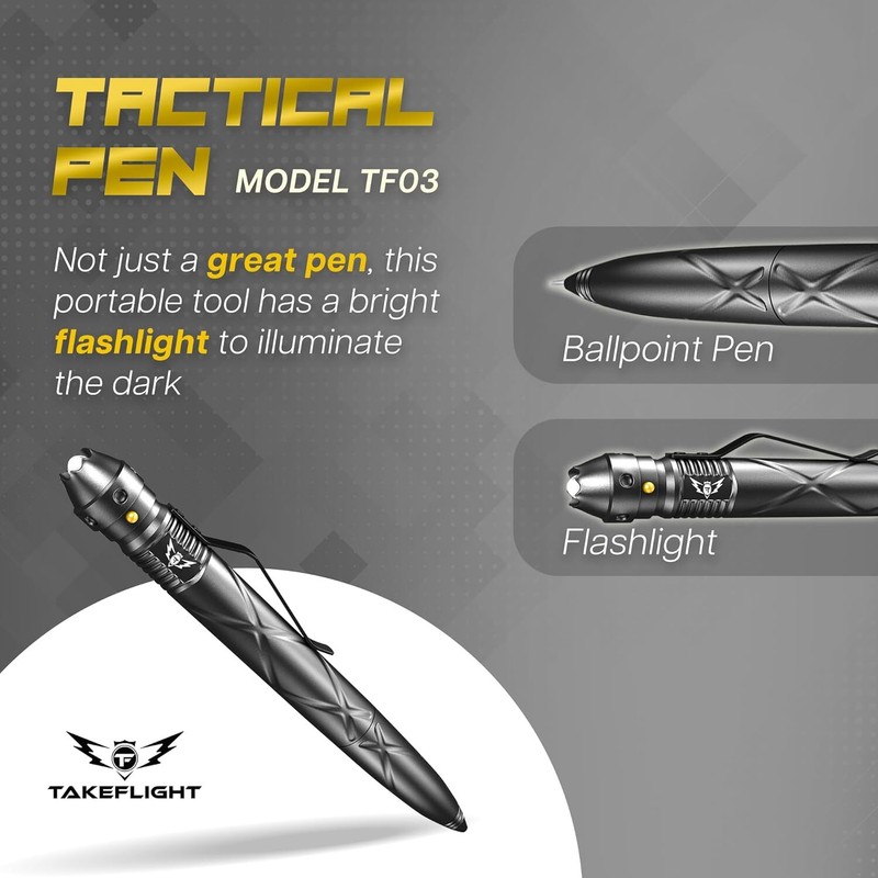 TF TAKEFLIGHT Takeflight Tactical Pen Stylish Multitool Gift For Men