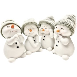 khevga Christmas decoration decorative figures, snowman in 4 sizes, approx. 6 x 6 x 11 cm.