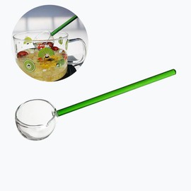 Rowcay Clear Crystal Teaspoon Milk Cocktail Cold Drink Stirring Spoon Appetizer Ice Cream Spoon - For bars, banquets and parties - Ideal for restaurant and home use(Green)