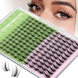 KEYYOU Fairy Lash Clusters Manga Lash Extension D Curl 96Pcs Eyelash Extension Wispy Natural Invisible Band Lash with Waterproof DIY Lash Extension at Home(Fairy-D-14MM)
