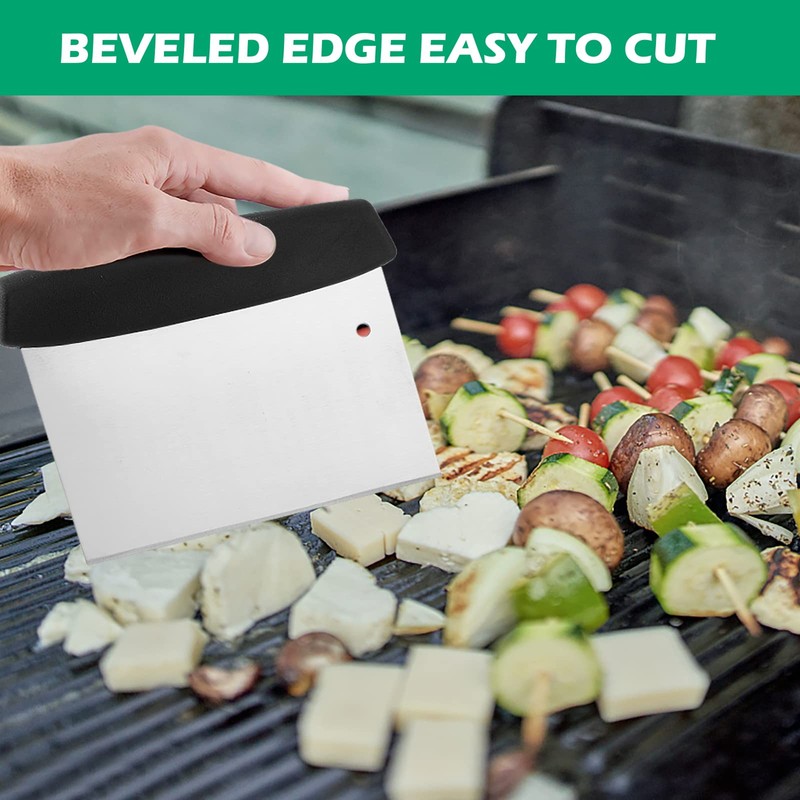 Stainless Steel Griddle Scraper Chopper, HaSteeL 6 x 5In Metal