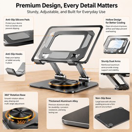Aluminum Alloy 360 Degree Rotation Foldable Mobile Phone Tablet Bracket Stand
