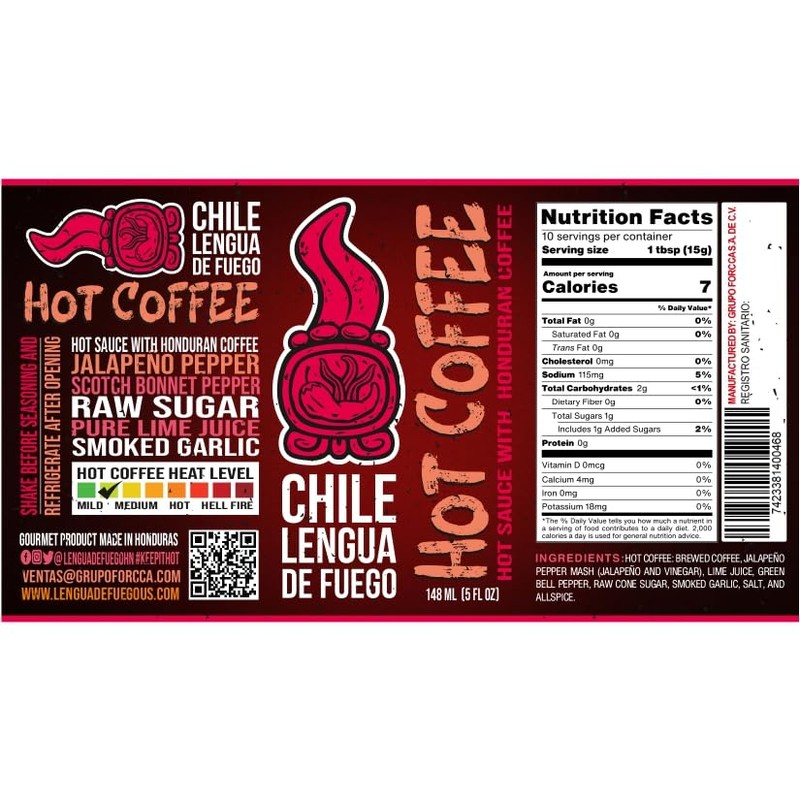 Chile Lengua de Fuego Mild Hot Sauce (Pack of 3,