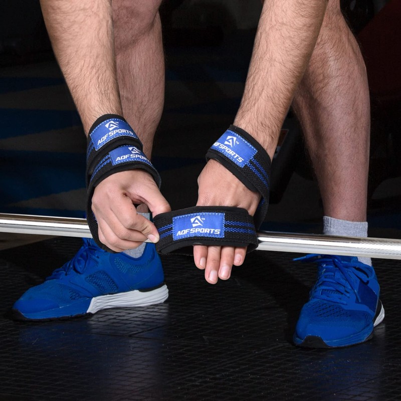 AQF Figure 8 Padded Lifting Straps Strength Training, Bodybuilding Weights