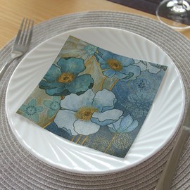 20 napkins in Harmony Harmony Blue-Blue / Flowers 33 x 33 CM